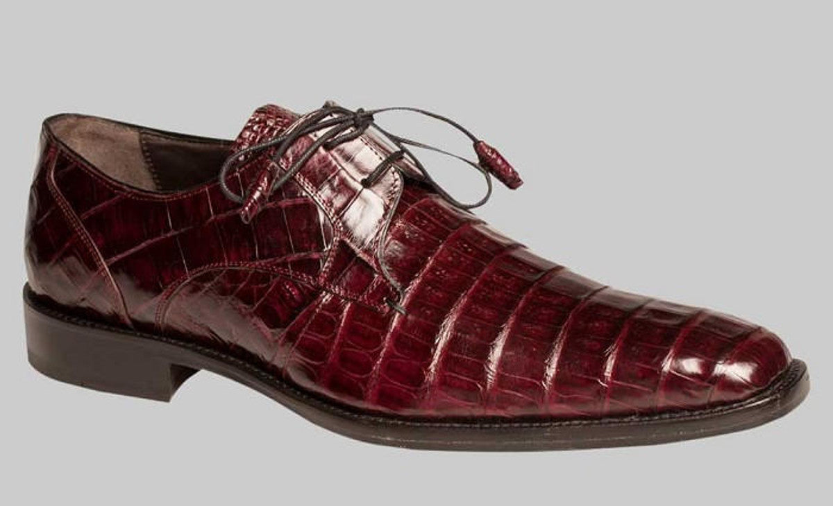 Mezlan Anderson Burgundy Crocodile Shoes
