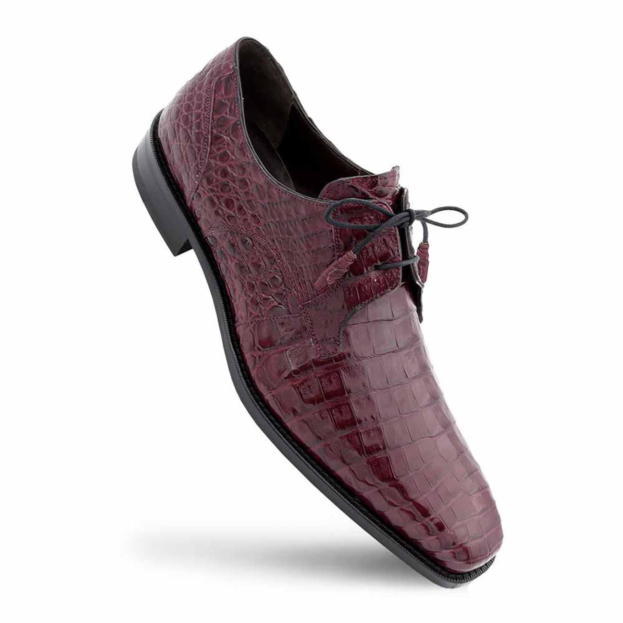 Burgundy Gator J Toe Cowboy Oxford Lace-up
