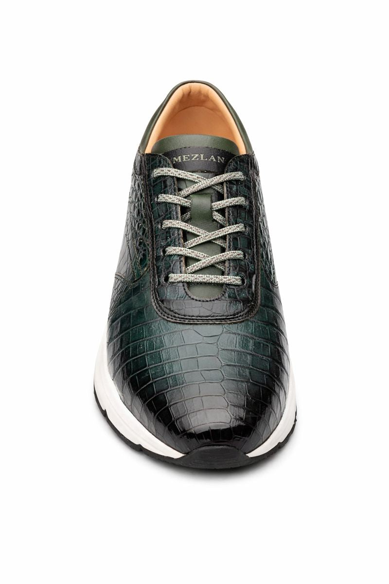 Men's Quevedo Green Crocodile Sneaker by Mezlan