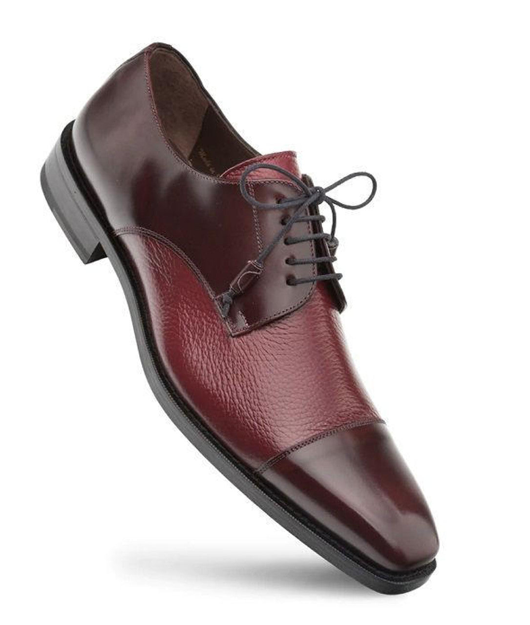 Mezlan Cap Toe Soka Burgundy Dress Shoes