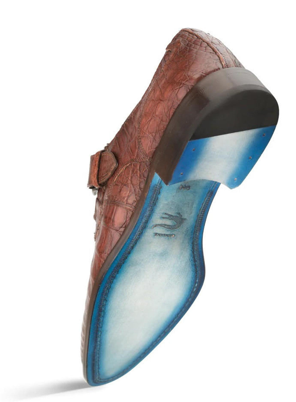 Mezlan Sport Brown Crocodile Derby Shoes