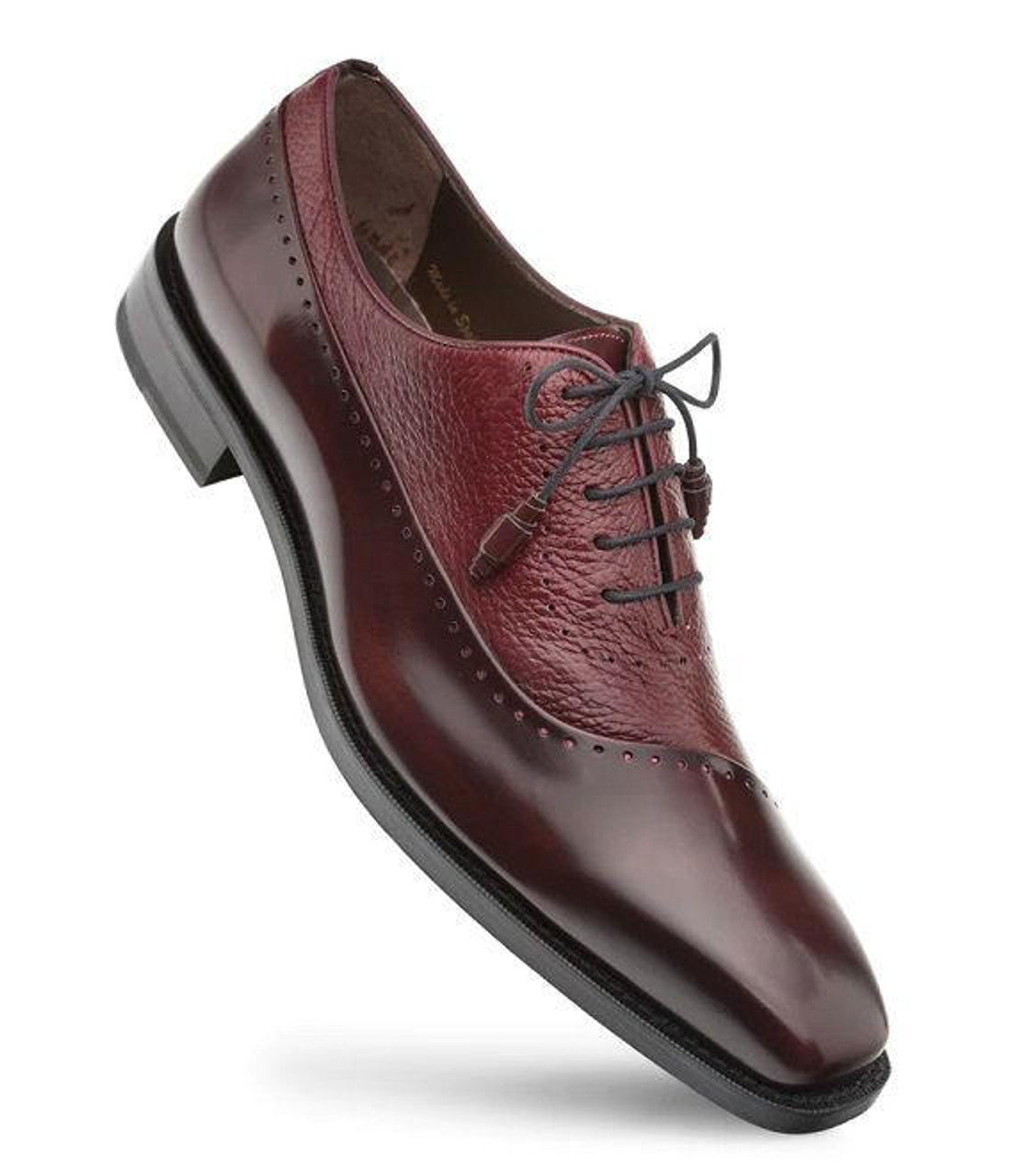 Mezlan Burgundy Leather Oxford Postdam Shoes