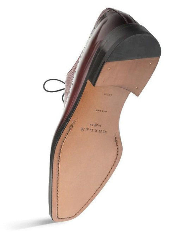 Mezlan Burgundy Leather Oxford Postdam Shoes