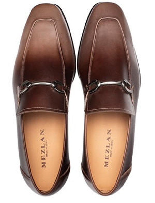 Mezlan Two Tone Calfskin Bit Loafer Brunello