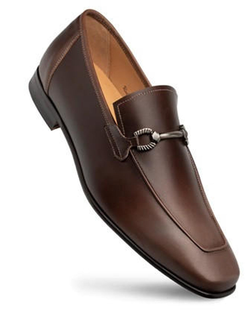 Mezlan Two Tone Calfskin Bit Loafer Brunello