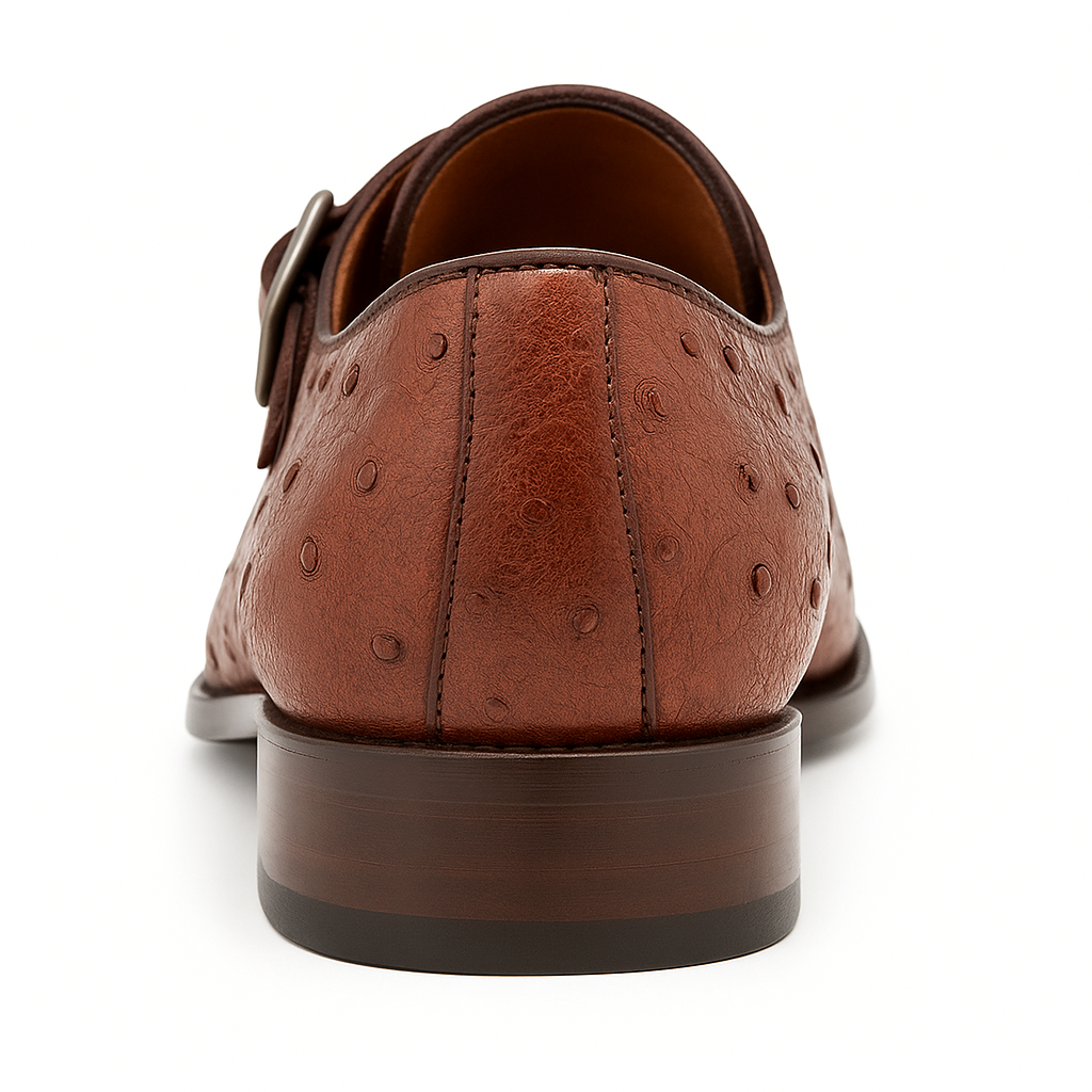 Mezlan Full Quill Ostrich Monk Strap Shoes