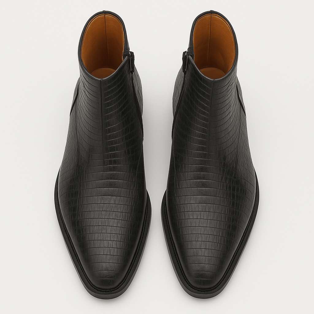 Peninsula Lizard Emblem Boot Black By Mezlan Made In Spain Brand