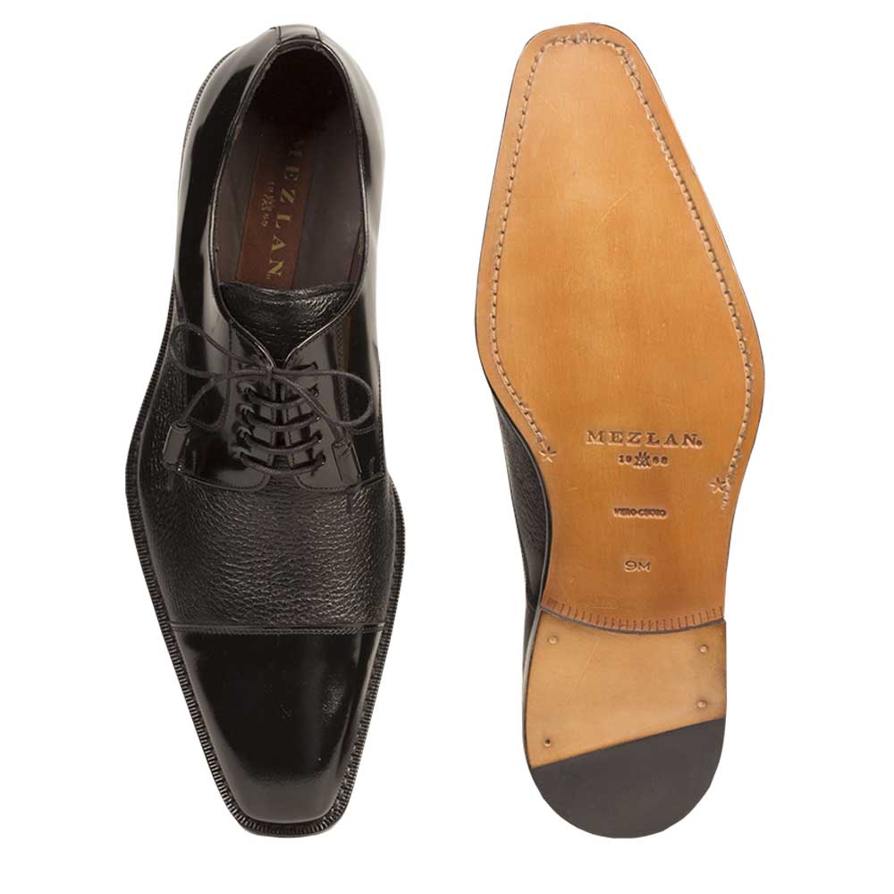 Mezlan Black Cap Toe Dress Shoe for Men
