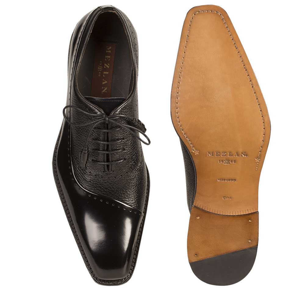 Mezlan Postdam Black Calfskin Oxford Shoes