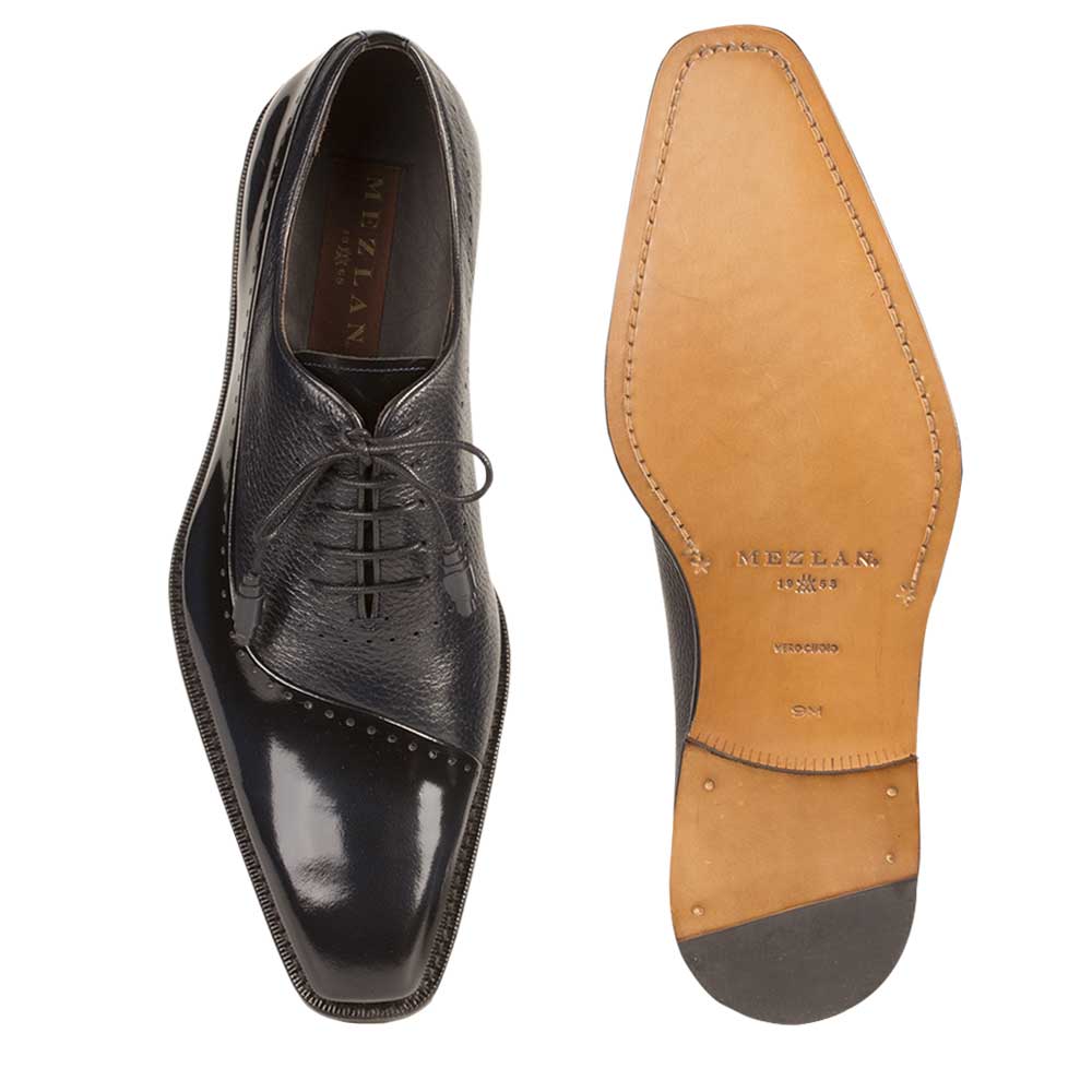 Mezlan Postdam Calfskin Navy Oxford Shoe