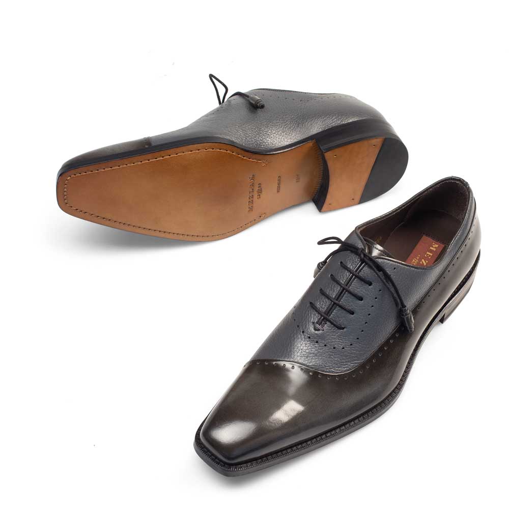 Mezlan Grey Calfskin Oxford Shoes - LAST CALL 9.5