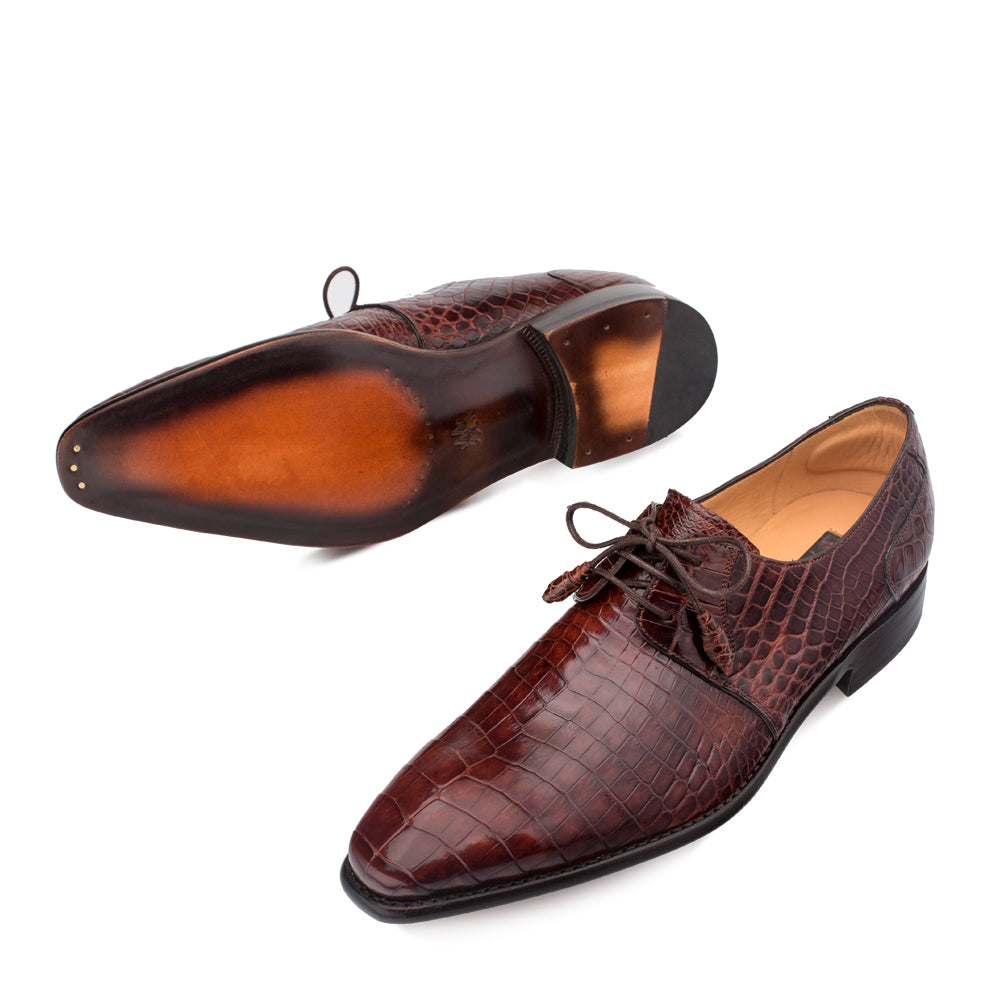 Mezlan Moscow Brown Alligator Dress Shoe
