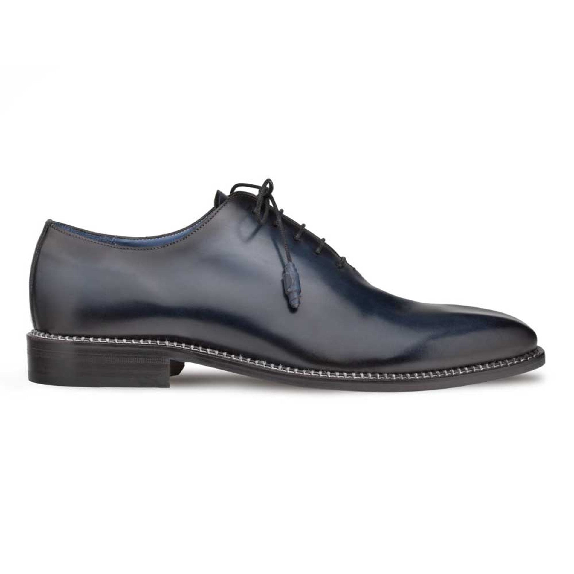 Mezlan Enterprise Blue Calfskin Plain Toe Shoe