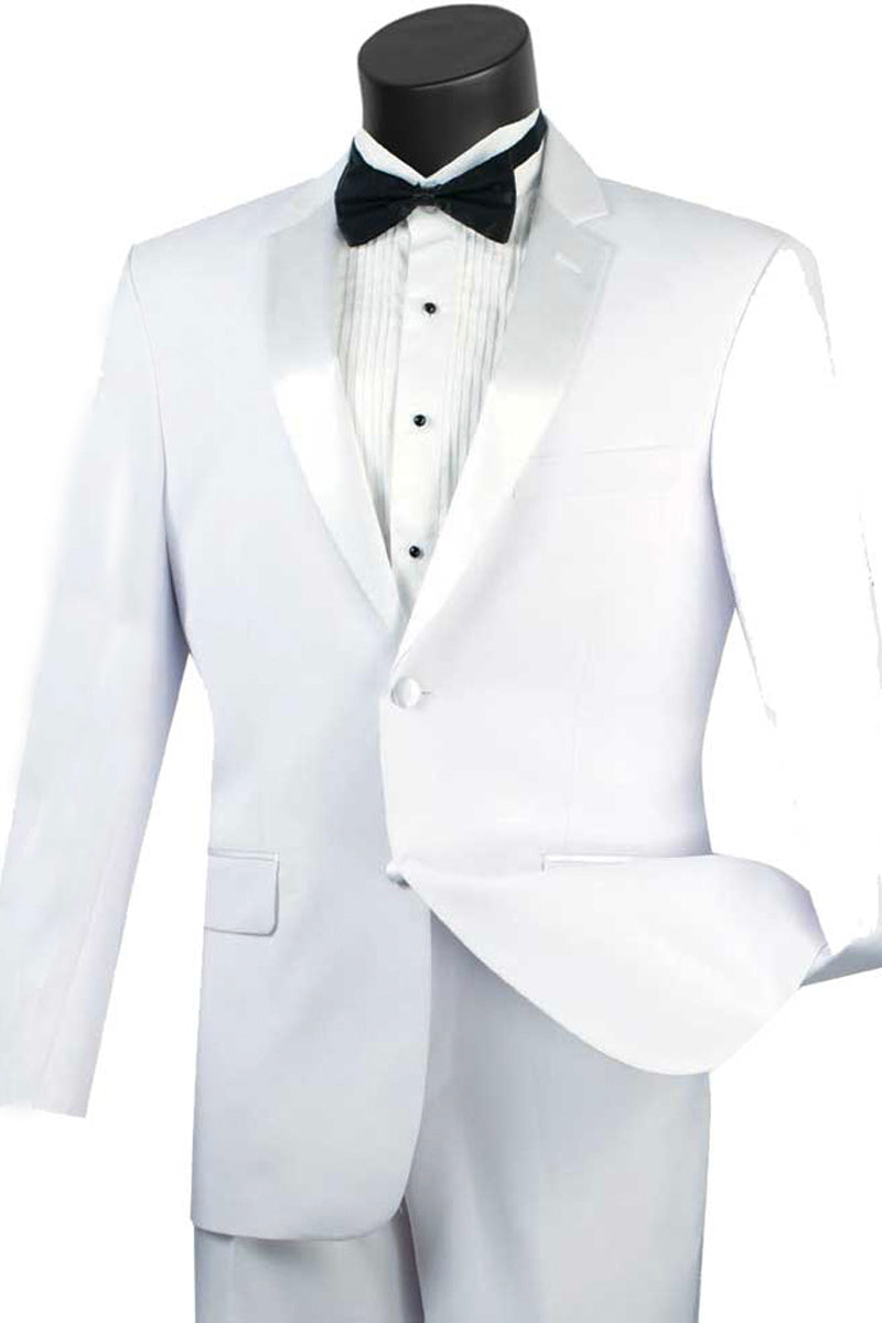 Modern Fit White 2-Piece Tuxedo for Men