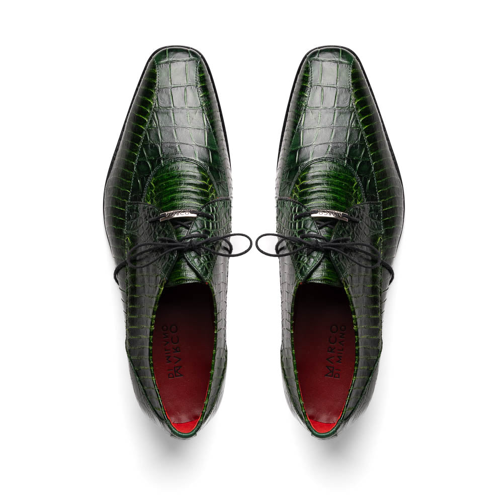 Marco Di Milano Moncalieri Green Dress Derby Oxfords