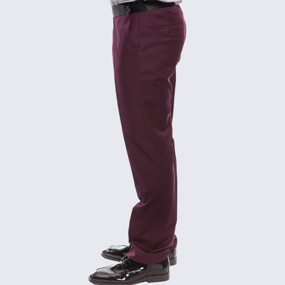 Burgundy Tuxedo Slim Fit One Button Peak Framed Lapel - Wedding - Prom