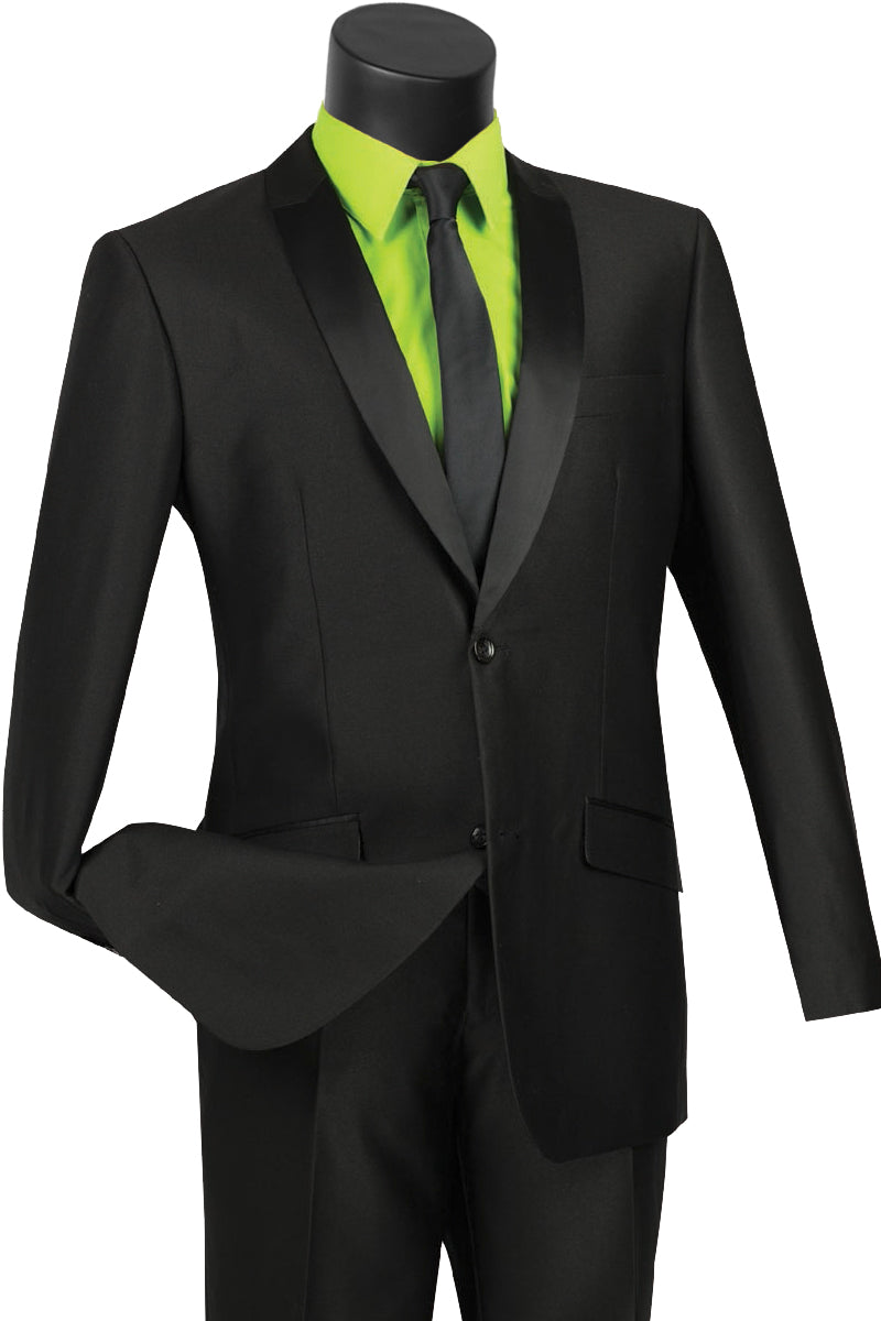 Slim 2-Button Contrast Peak Lapel Tuxedo