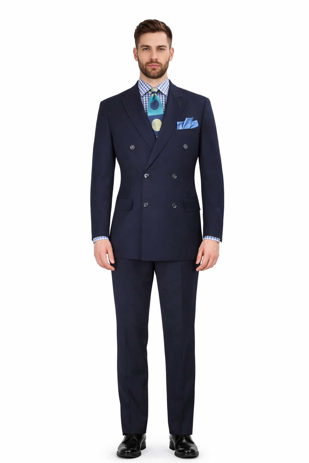 Apollo King Men's 2pc Double Breasted Outlet Suit Pleated Pants