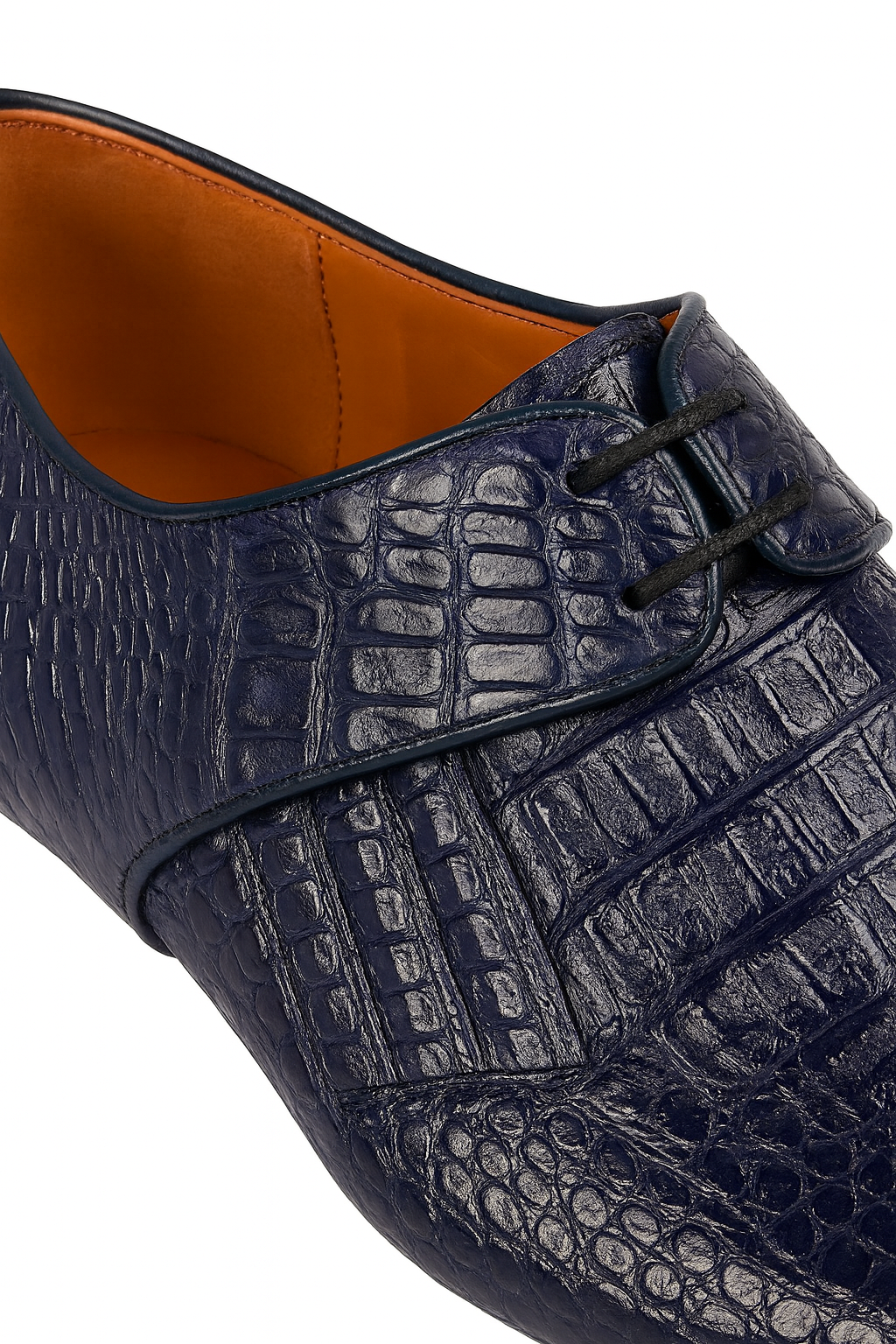 Navy Crocodile & Calfskin Slip-On Loafers