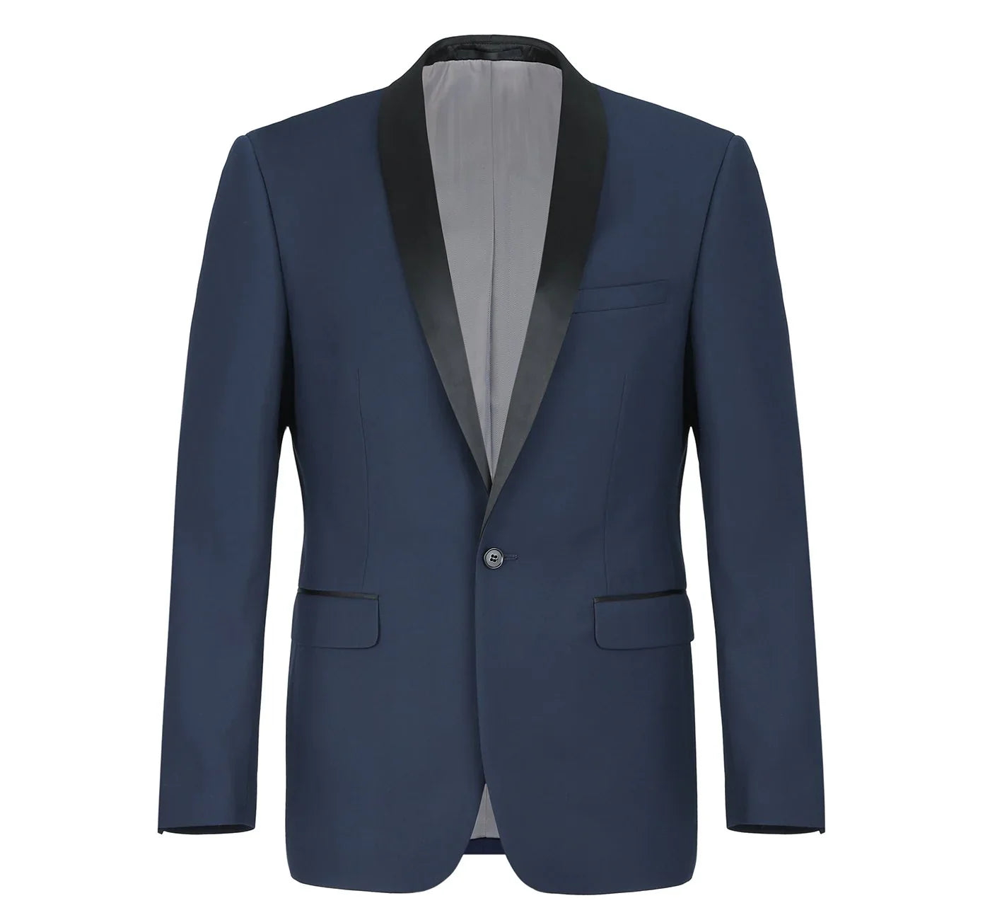 Men's Slim Fit Navy 2-Piece Shawl Lapel Tuxedo Suit