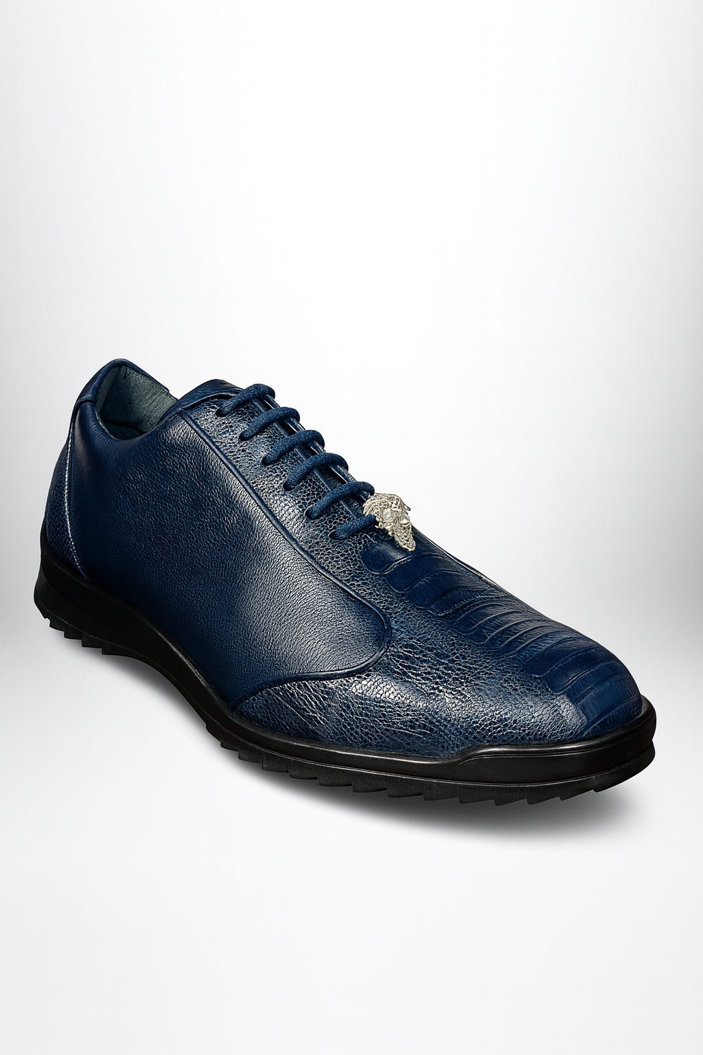 Los Altos Navy Blue Ostrich Leg Sneakers