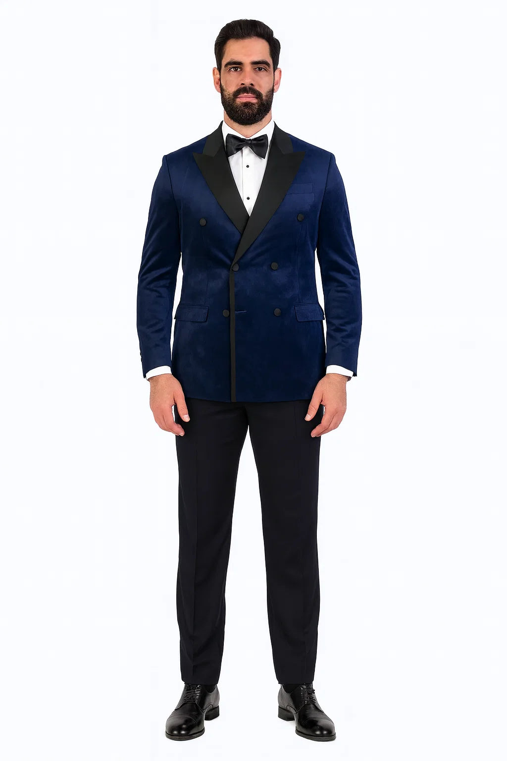 Navy Velvet Double Breasted Tuxedo Jacket – Wedding & Prom