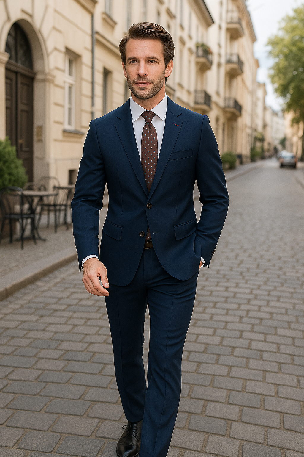 Italian Modern Fit Wool Suit by Statement