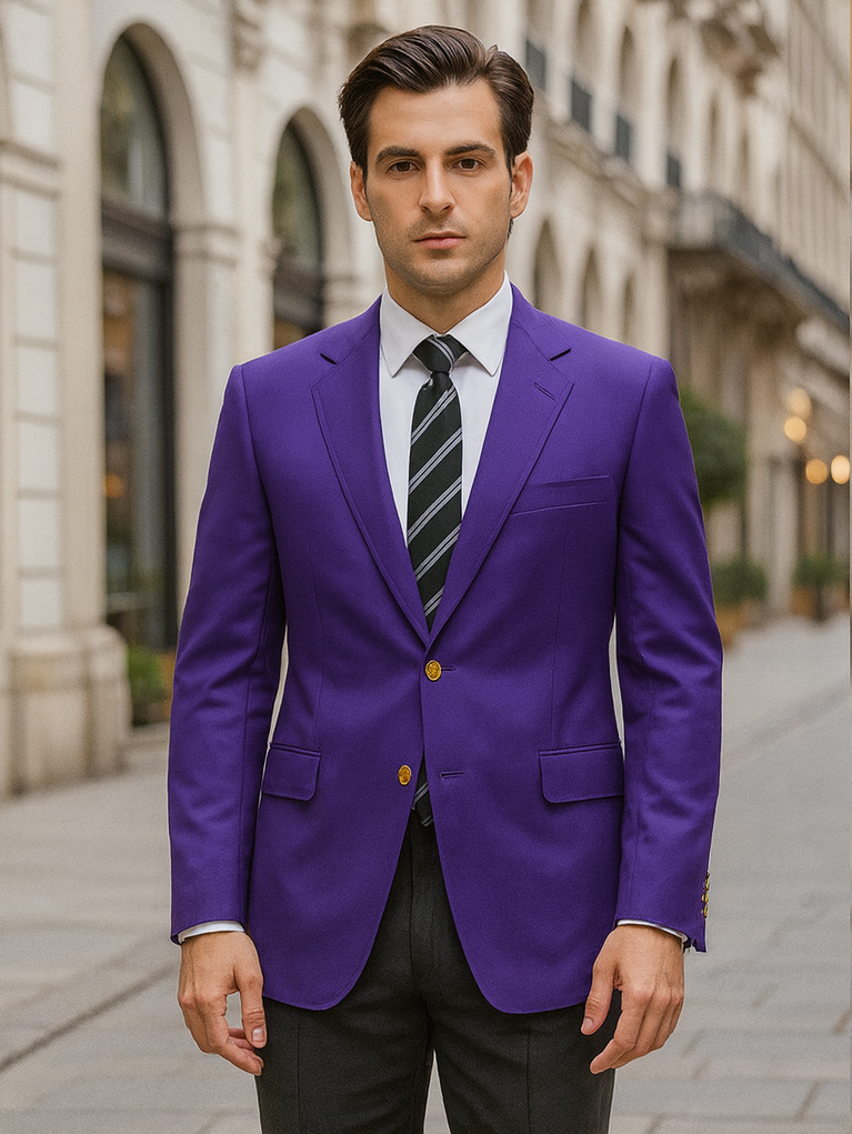 Neil Allyn Men's Purple Blazer Jacket