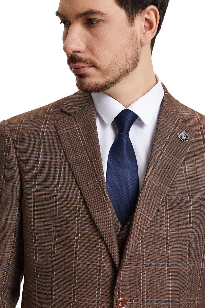 Stacy Adams Modern Fit Windowpane Plaid Suit