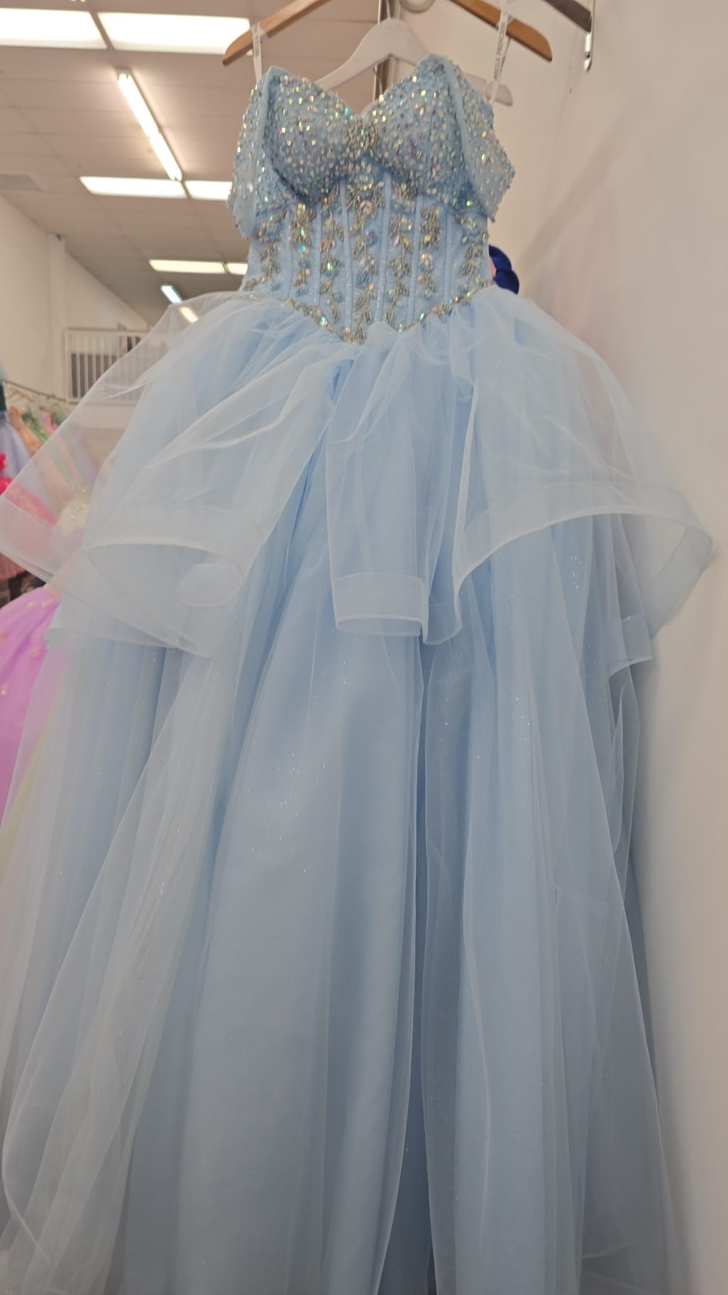 Off Shoulder Bow Ball Gown by Bella Princess PQ1063