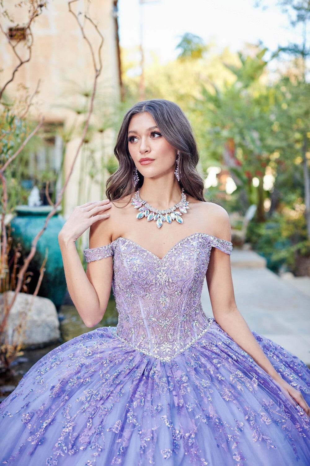 Off Shoulder Puff Sleeve Ball Gown by Bella Princess PQ1041