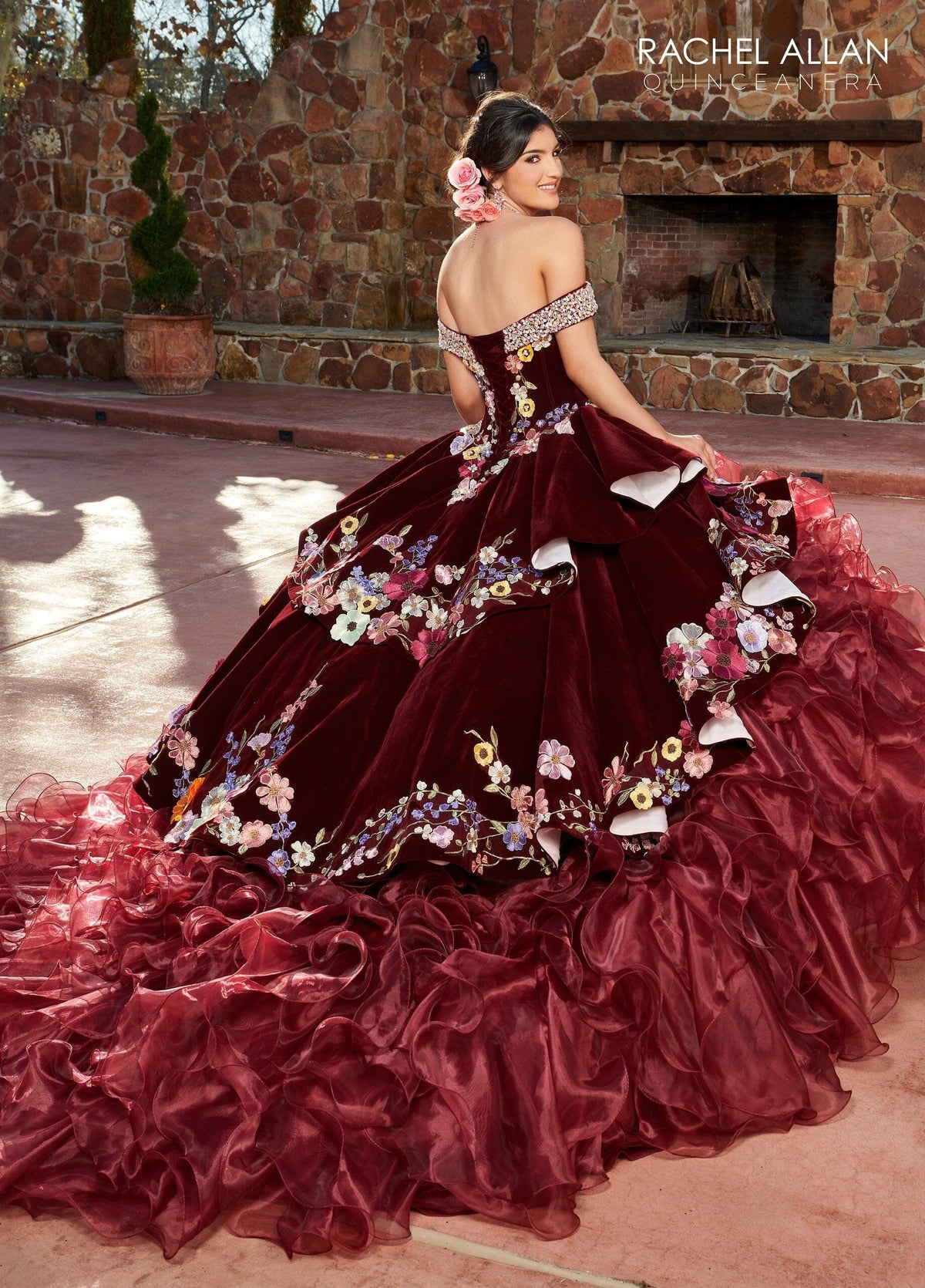 Rachel Allan RQ3111 Off Shoulder Ruffled Quinceanera Dress