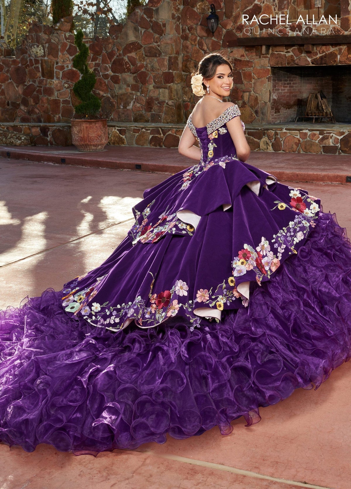 Rachel Allan RQ3111 Off Shoulder Ruffled Quinceanera Dress