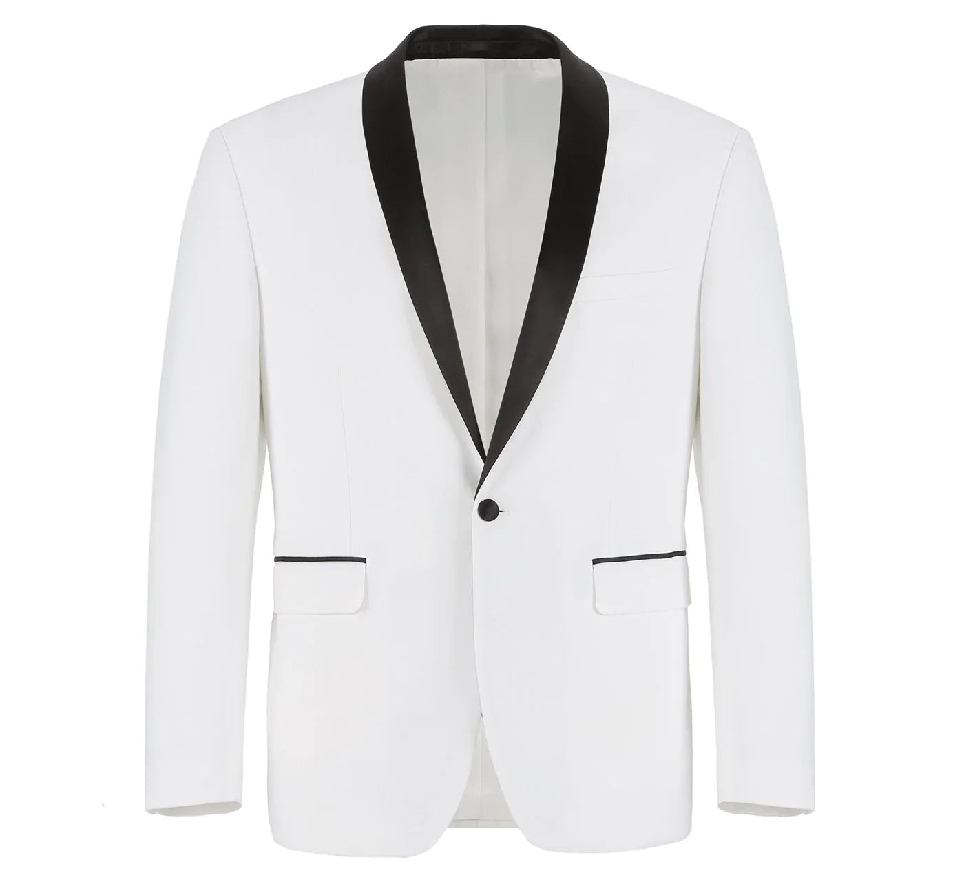 Men's Slim Fit 2-Piece Off-White Shawl Lapel Tuxedo Suit