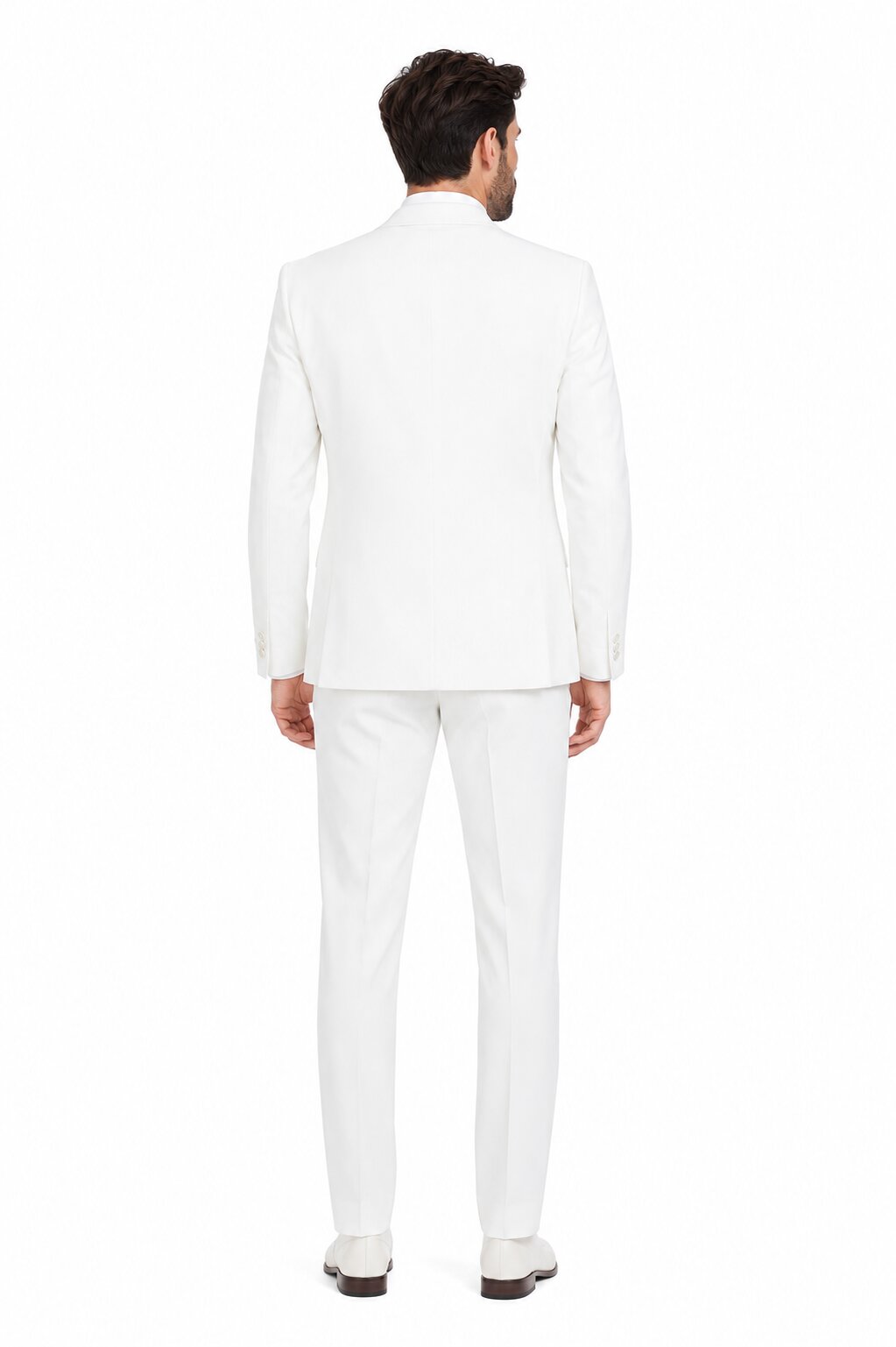 Tiglio Rosso Suit - Classic Fit Athletic Cut 100% Wool Super 150s Italian Fabric Peak Lapel in Color Off White