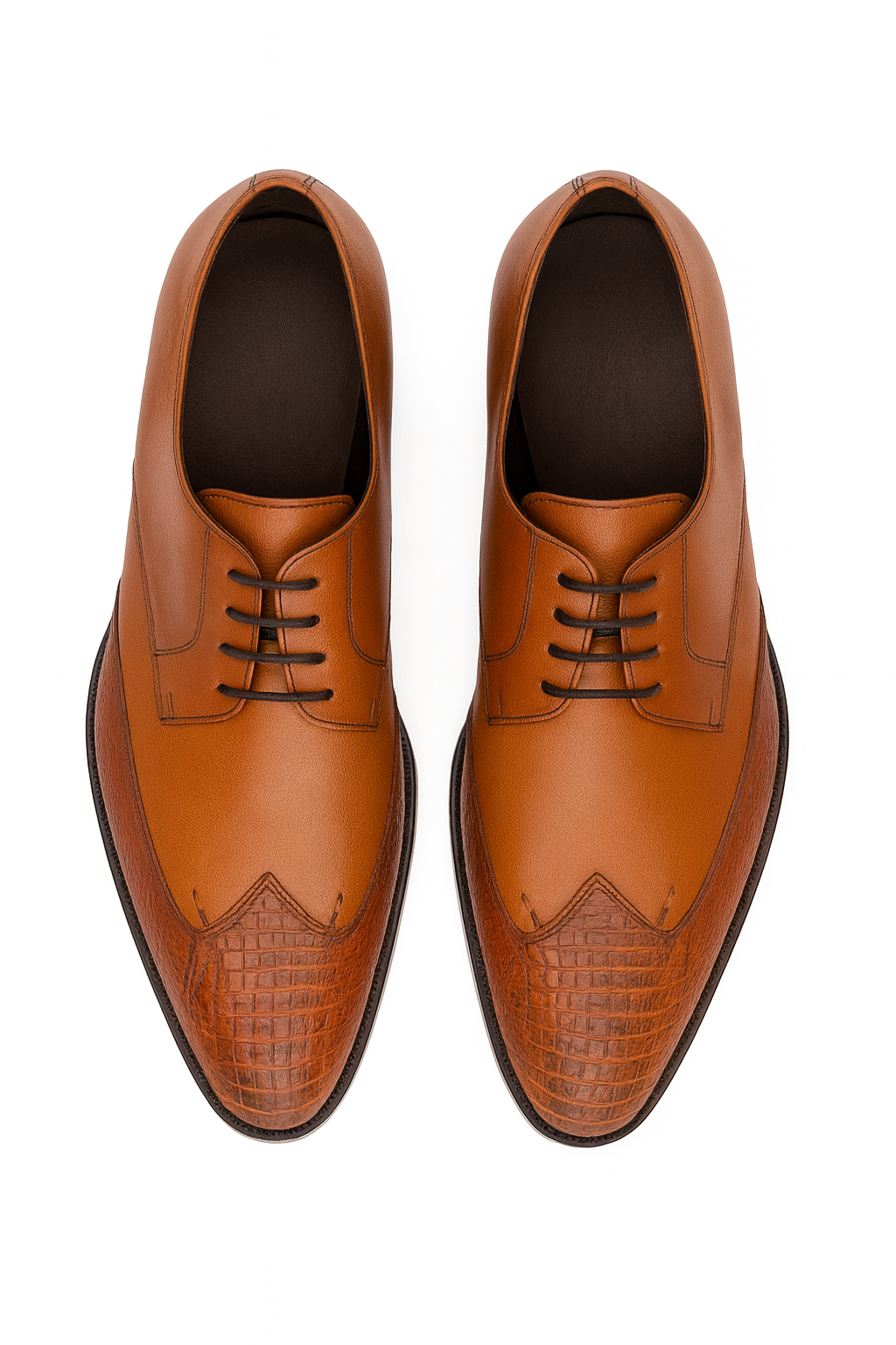 Vestigium Cognac Ostrich Leg Derby Shoes