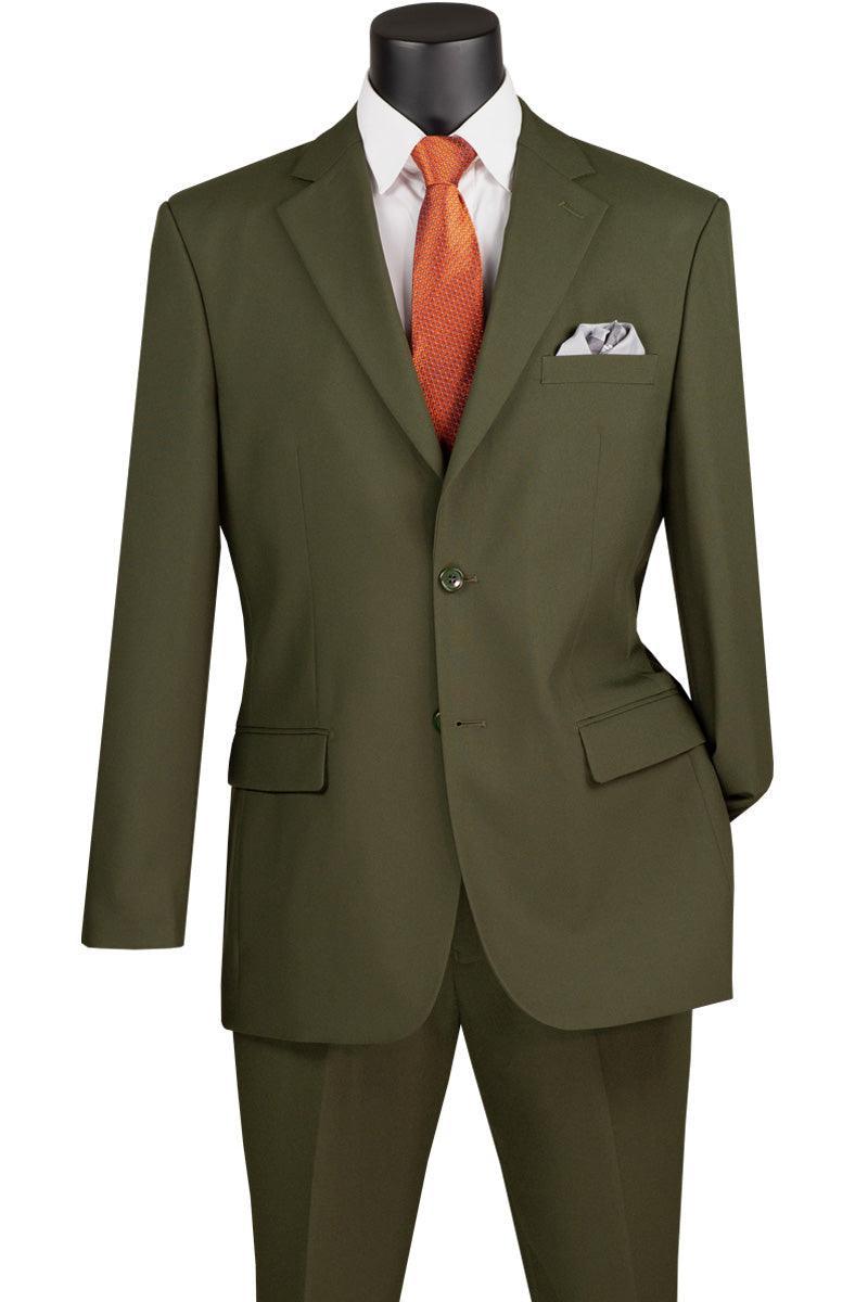 Olive Regular Fit 2 Piece Suit by Vinci