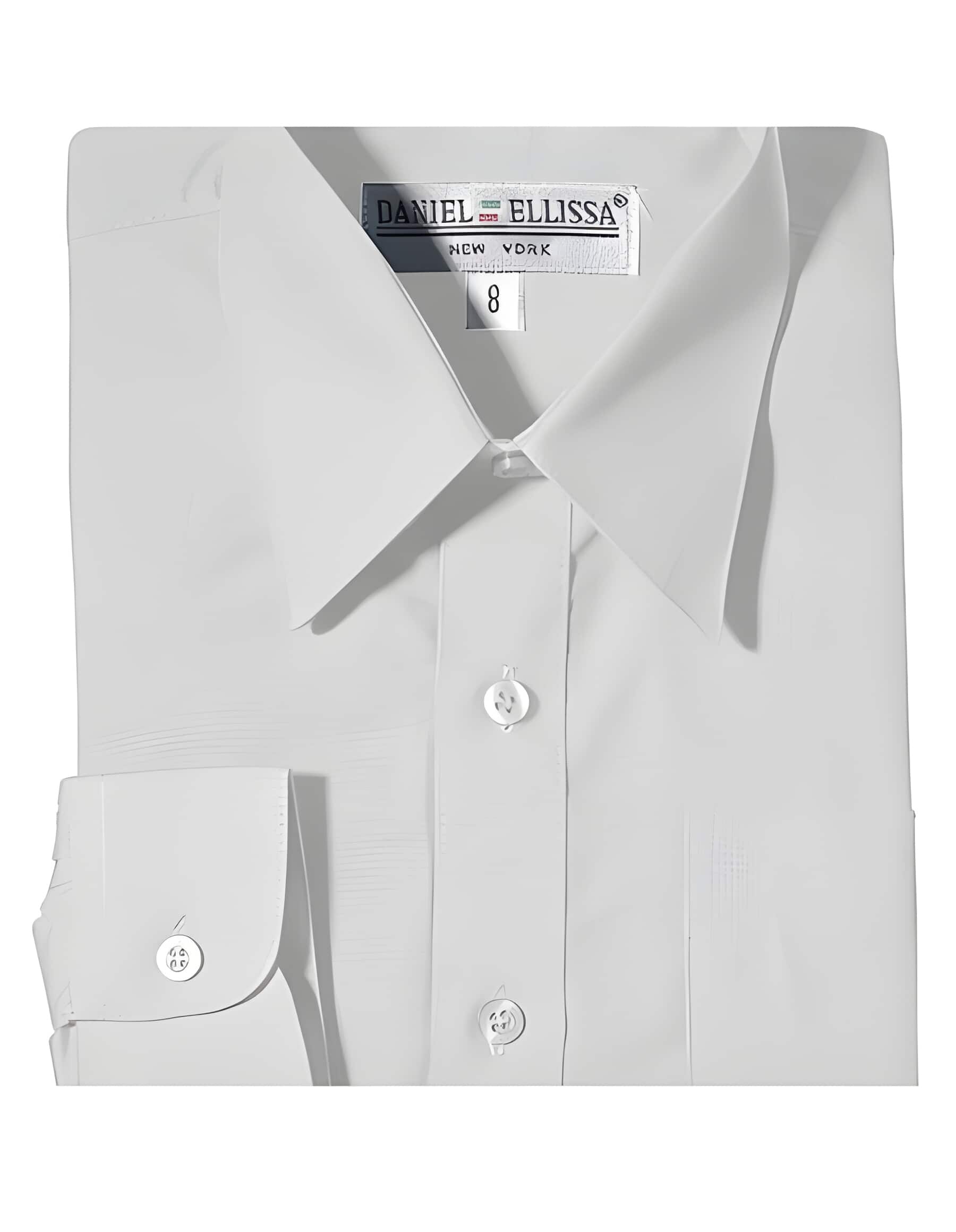 One Chest Pocket Daniel Ellissa French Cuff White Dress Shirt