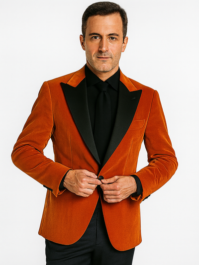 orange-one-button-blazer