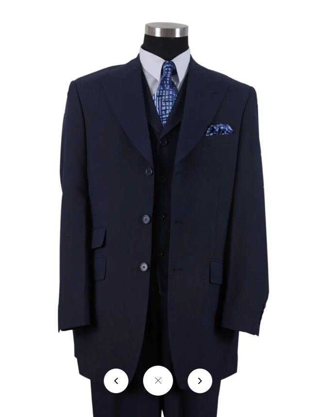 Men’s Navy Zoot Suit Gangster 3-Piece Set