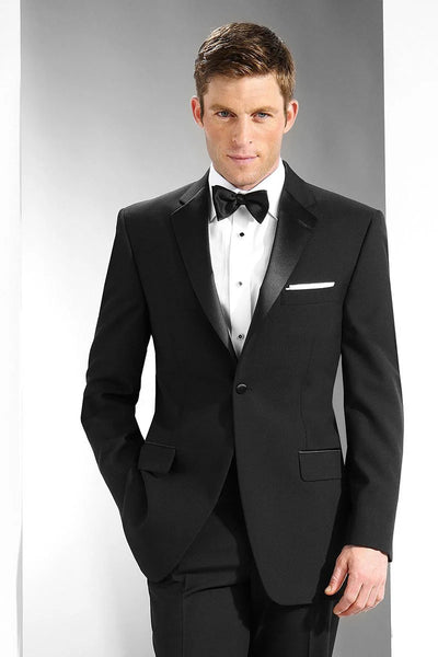 Menβs Black Uniform Tuxedo β One-Button Satin Lapel Formal Suit for Weddings, Prom and Events