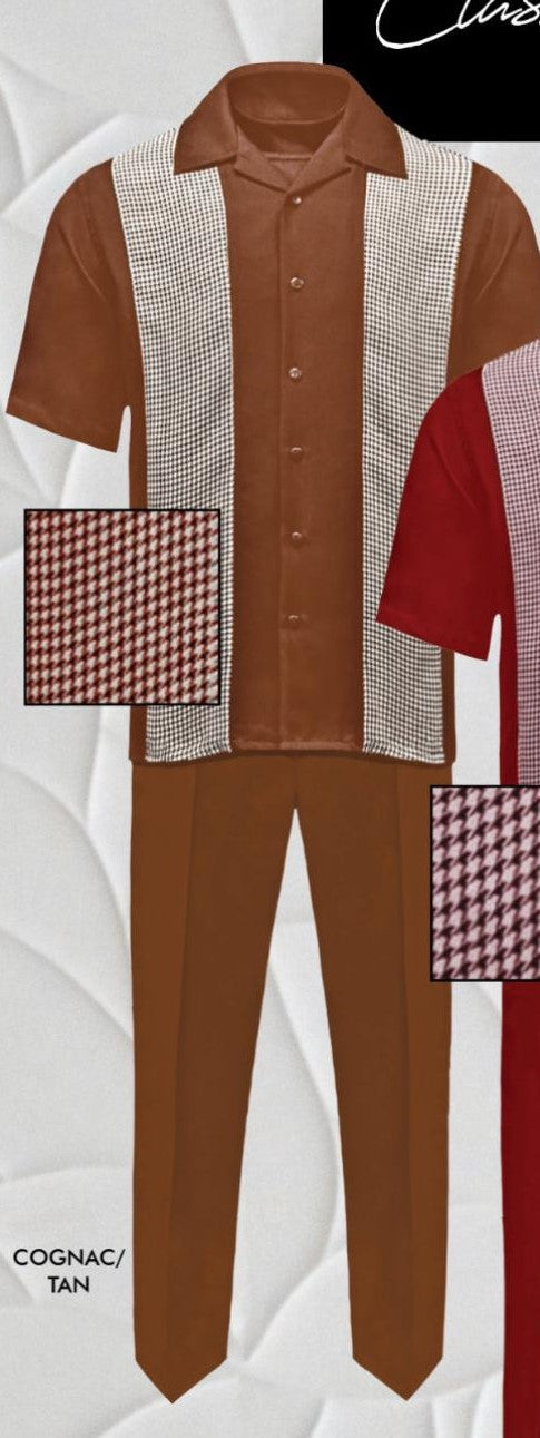 Cognac Tan Two-Piece Shirt and Pants Set