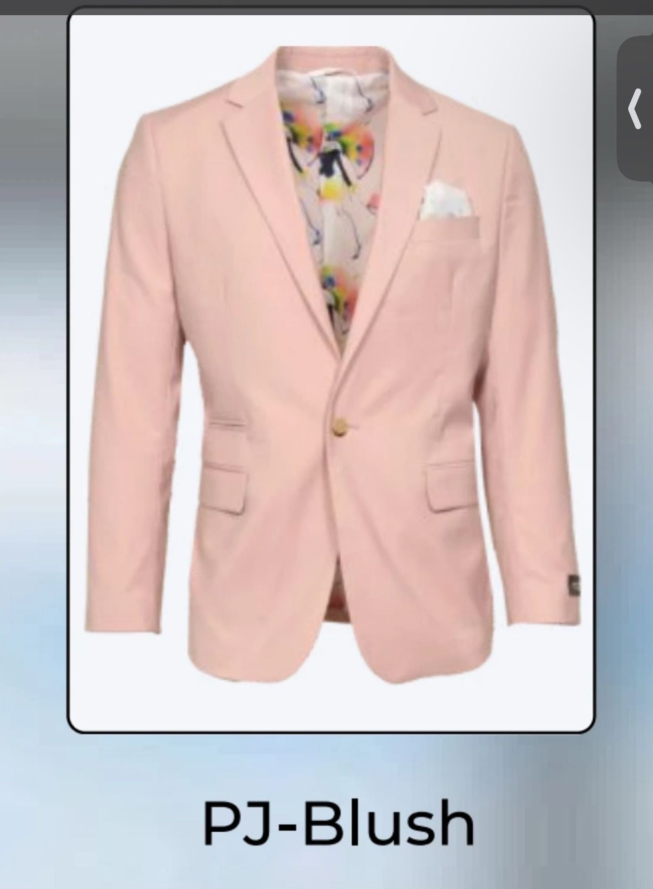 Men’s Blush Pink Slim Fit Two-Button Blazer