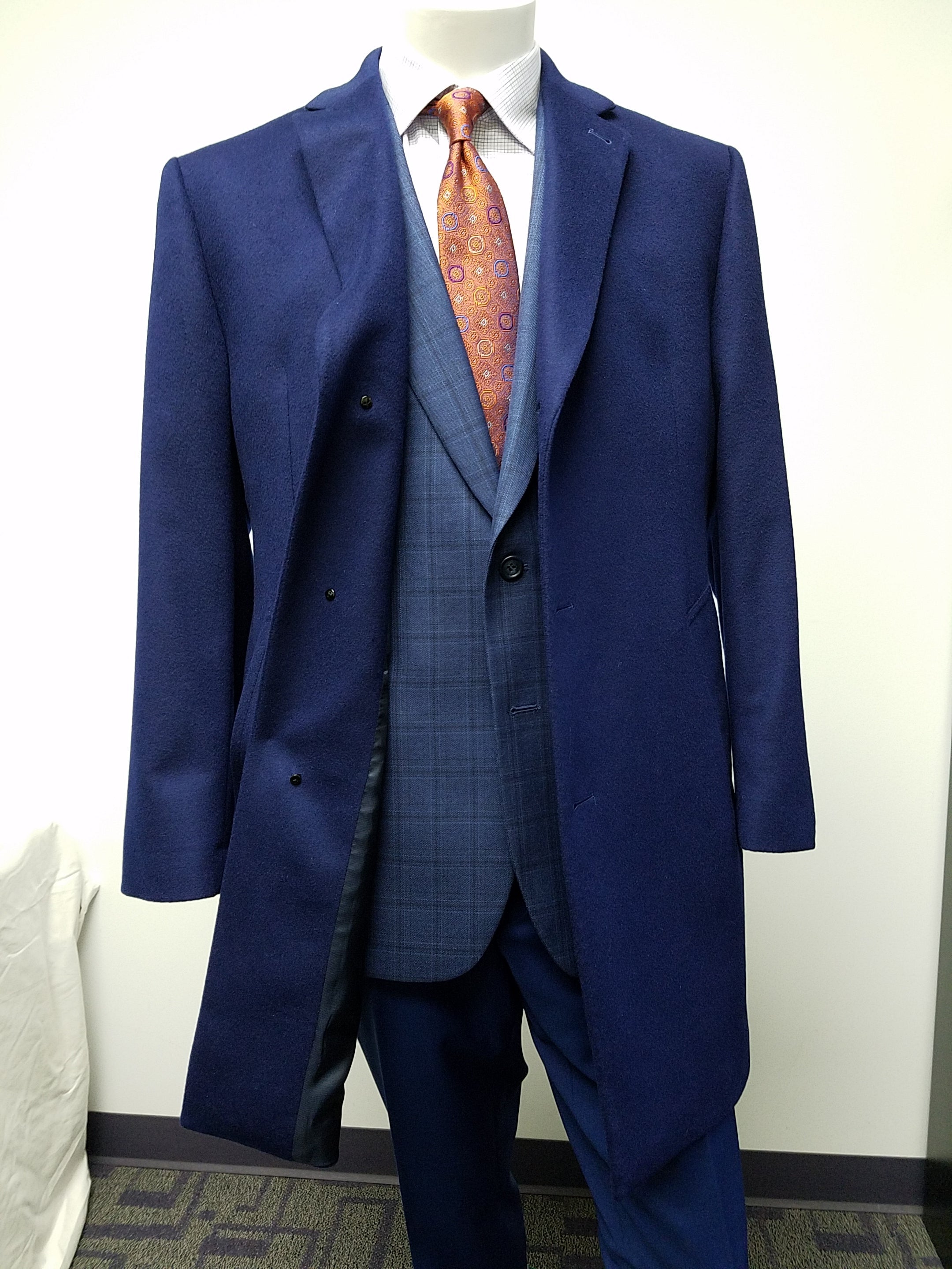 Cobalt Blue Wool Cashmere Car Coat
