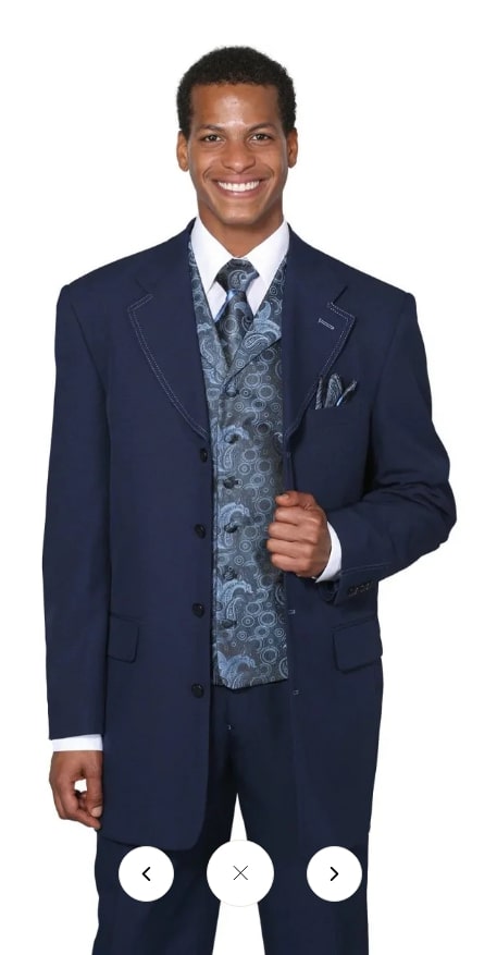 1920s Navy Blue Zoot Suit Classic 3-Piece