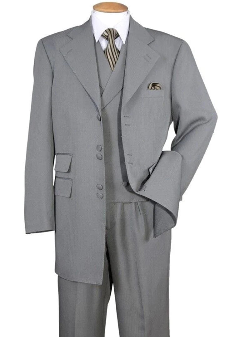 Light Gray 3-Piece Zoot Suit for Men