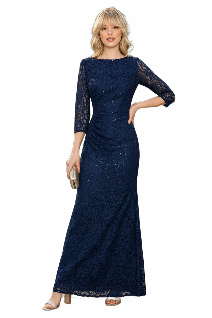 Lenovia 5239 Modest Lace 3/4 Sleeve Mother of the Bride Formal Gown-New Collection