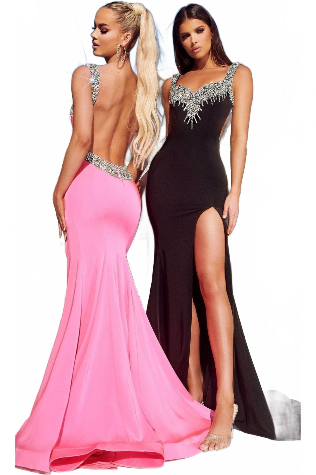 Portia and Scarlett PS23163 - Long- Prom Gown with a Jeweled Sweetheart Neckline