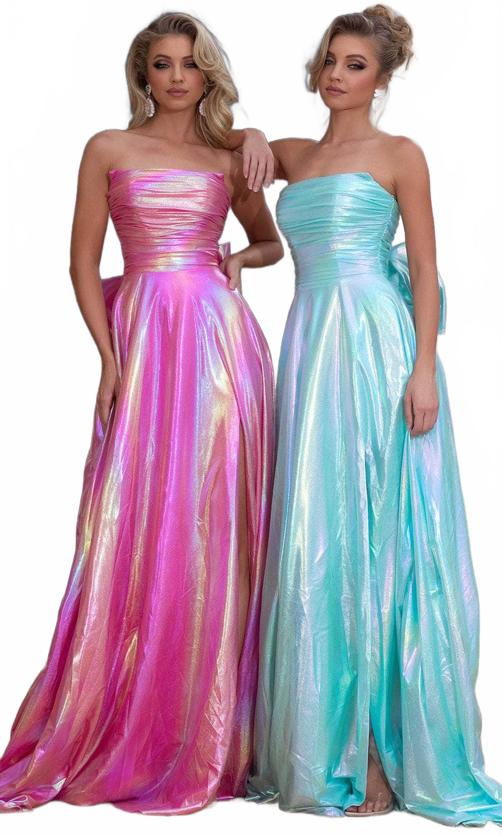 Portia and Scarlett Sleek Aqua Prom Gown