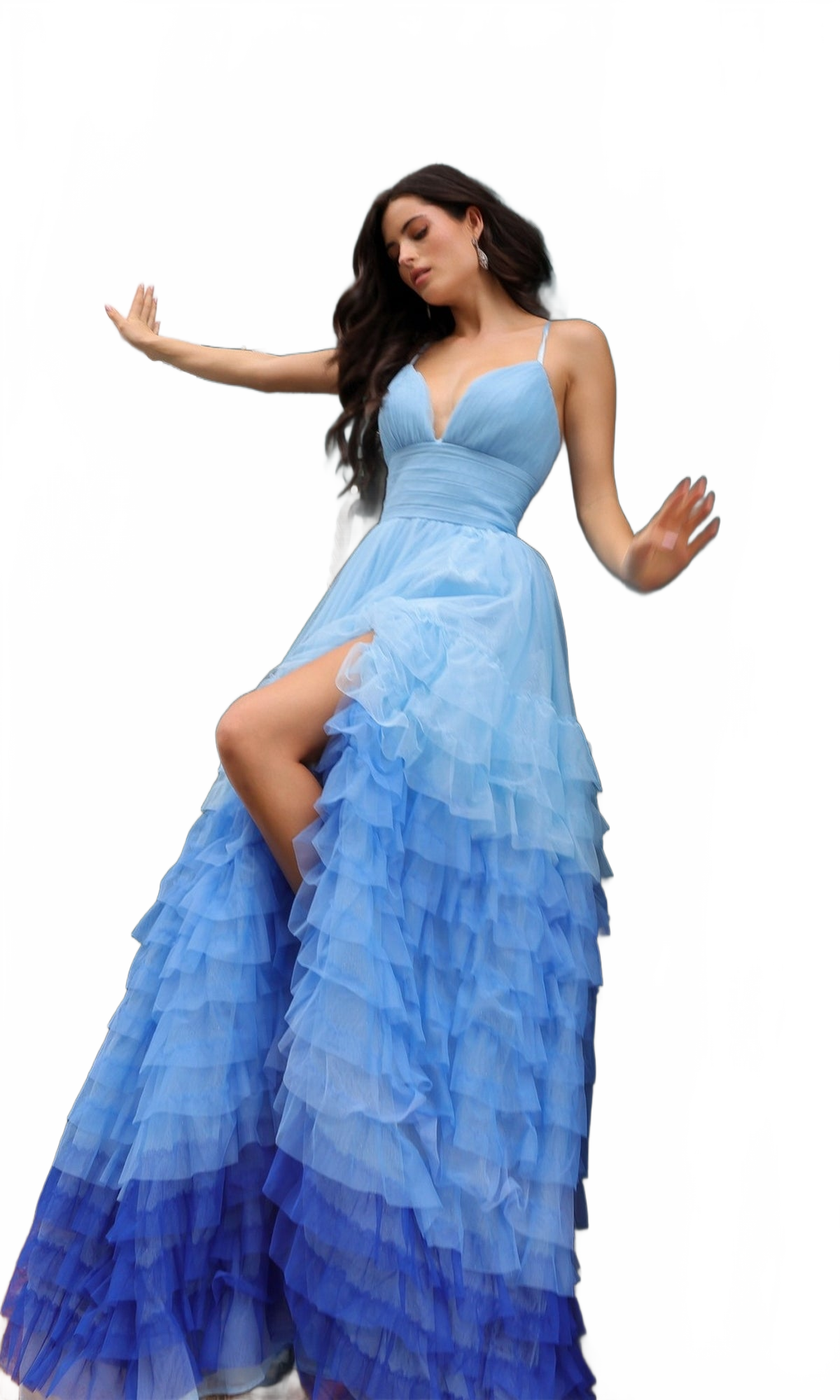 Nox Anabel C1420 Ruffled Ombre Prom Ball Gown